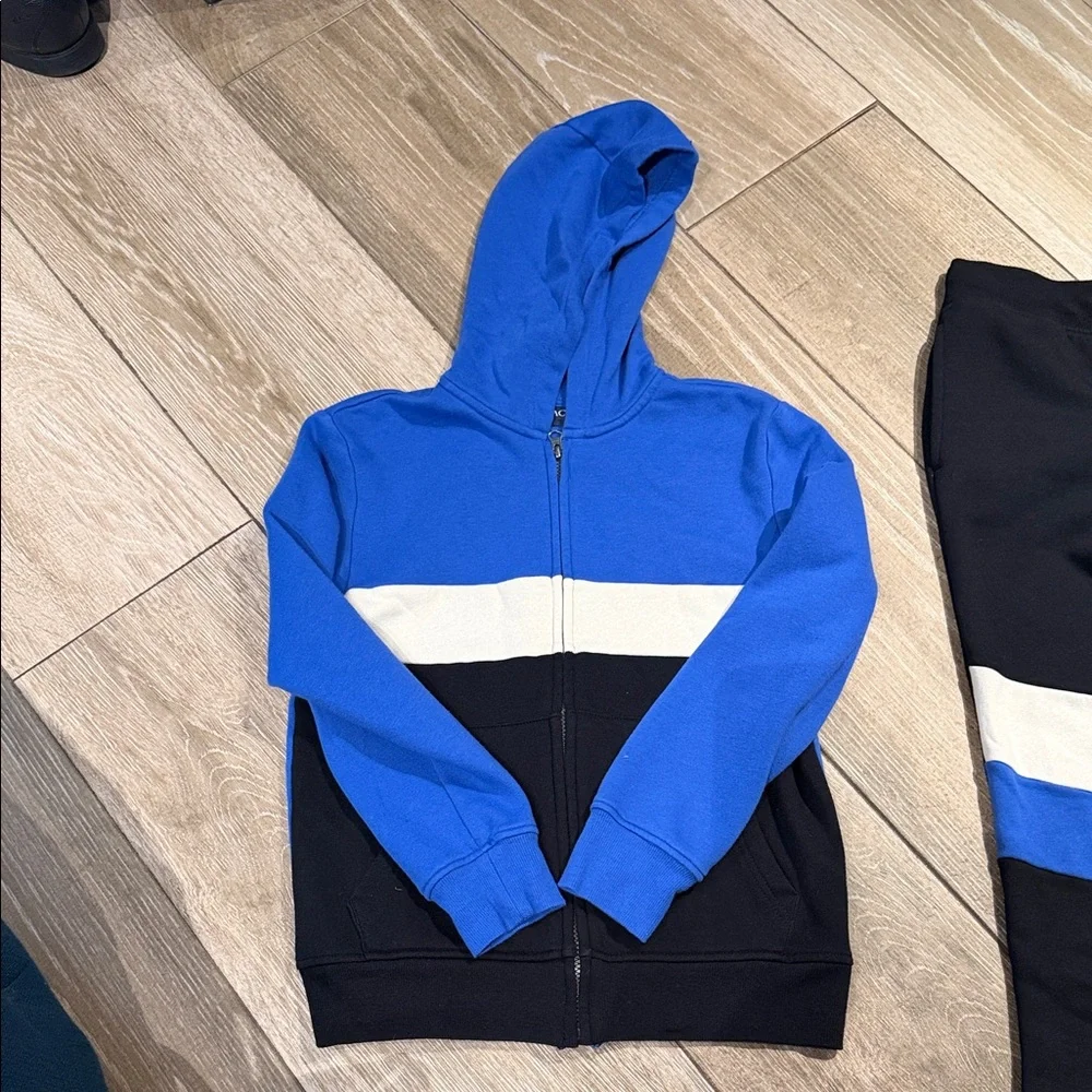 The Children's Place Blue, Black & White Colorblock Hoodie and Joggers